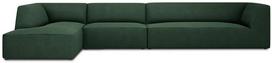 Kampinė sofa Micadoni Home Ruby 5 Seats, žalia sp., kairinė, 366 x 180 cm x 69 cm