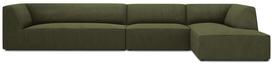Kampinė sofa Micadoni Home Ruby 5 Seats, tamsiai žalia sp./žalia sp., dešininė, 366 x 180 cm x 69 cm
