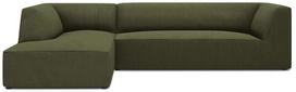 Kampinė sofa Micadoni Home Ruby 4 Seats, tamsiai žalia sp./žalia sp., kairinė, 273 x 180 cm x 69 cm
