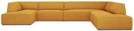 Kampinė sofa Micadoni Home Ruby Panoramic 7 Seats, geltona sp., dešininė, 366 x 273 cm x 69 cm
