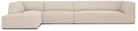 Kampinė sofa Micadoni Home Ruby 5 Seats, kreminė sp., kairinė, 366 x 180 cm x 69 cm