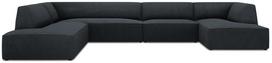 Kampinė sofa Micadoni Home Ruby Panoramic 7 Seats, juoda sp., kairinė, 366 x 273 cm x 69 cm