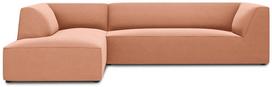 Kampinė sofa Micadoni Home Ruby 4 Seats, rožinė sp., kairinė, 273 x 180 cm x 69 cm