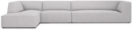 Kampinė sofa Micadoni Home Ruby 5 Seats, šviesiai pilka sp., kairinė, 366 x 180 cm x 69 cm