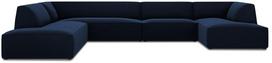 Kampinė sofa Micadoni Home Ruby Panoramic 7 Seats, tamsiai mėlyna sp., kairinė, 366 x 273 cm x 69 cm