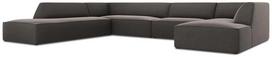 Kampinė sofa Micadoni Home Ruby Panoramic 7 Seats, tamsiai pilka sp., kairinė, 366 x 273 cm x 69 cm