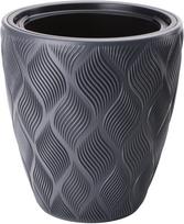 Gėlių vazonas Form Plastic Flow, plastikinis, 30 cm x 30 cm, Ø 30 cm, juoda sp.