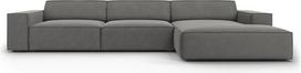 Kampinė sofa Micadoni Home Jodie 4 Seats, šviesiai pilka sp., dešininė, 284 x 166 cm x 70 cm