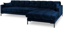 Kampinė sofa Micadoni Home Mamaia Velvet, tamsiai mėlyna sp., dešininė, 293 x 185 cm x 75 cm