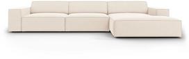 Kampinė sofa Micadoni Home Jodie 4 Seats, šviesiai ruda sp., dešininė, 284 x 166 cm x 70 cm