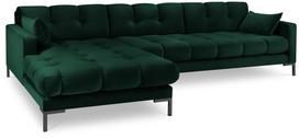 Kampinė sofa Micadoni Home Mamaia Velvet, tamsiai žalia sp., kairinė, 293 x 185 cm x 75 cm