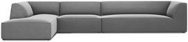 Kampinė sofa Micadoni Home Ruby 5 Seats, pilka sp., kairinė, 366 x 180 cm x 69 cm
