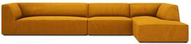 Kampinė sofa Micadoni Home Ruby 5 Seats, aukso sp., dešininė, 366 x 180 cm x 69 cm