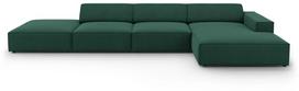 Kampinė sofa Micadoni Home Jodie 5 Seats, žalia sp., dešininė, 341 x 166 cm x 70 cm