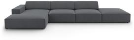 Kampinė sofa Micadoni Home Jodie 5 Seats, tamsiai pilka sp., kairinė, 341 x 166 cm x 70 cm