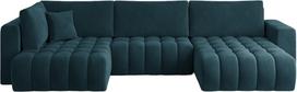 Kampinė sofa Bonito Velvetmat 40, mėlyna sp., dešininė, 170 x 340 cm x 92 cm