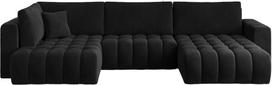 Kampinė sofa Bonito Velvetmat 10, juoda sp., dešininė, 170 x 340 cm x 92 cm