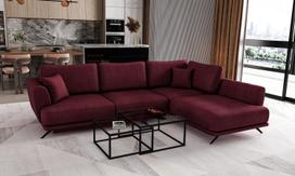 Kampinė sofa Larde Velvetmat 25, bordo sp., dešininė, 191 x 276 cm x 90 cm