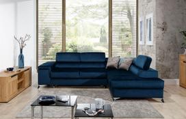 Kampinė sofa Eridano Monolith 77, tamsiai mėlyna sp., dešininė, 202 x 275 cm x 90 cm