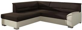 Kampinė sofa Bergen Sawana 26, Soft 33, ruda sp./smėlio sp., kairinė, 214 x 247 cm x 83 cm
