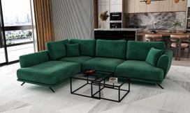 Kampinė sofa Larde Loco 35, tamsiai žalia sp., kairinė, 191 x 276 cm x 90 cm