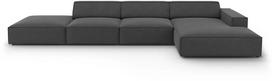 Kampinė sofa Micadoni Home Jodie 5 Seats, pilka sp., dešininė, 341 x 166 cm x 70 cm