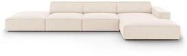 Kampinė sofa Micadoni Home Jodie 5 Seats, šviesiai ruda sp., dešininė, 341 x 166 cm x 70 cm