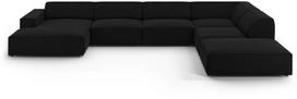 Kampinė sofa Micadoni Home Jodie Panoramic 7 Seats, juoda sp., dešininė, 364 x 262 cm x 70 cm