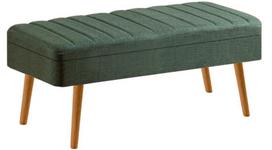 Prieškambario suoliukas Kalune Design Vina 1070-2, ruda sp./žalia sp., 40 cm x 110 cm x 50 cm