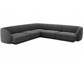 Kampinė sofa Micadoni Home Miley Velvet Symmetrical, tamsiai pilka sp., 252 x 252 cm x 74 cm