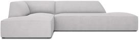 Kampinė sofa Micadoni Home Ruby Modular 4 Seats, šviesiai pilka sp., kairinė, 273 x 180 cm x 69 cm