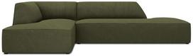 Kampinė sofa Micadoni Home Ruby Modular 4 Seats, tamsiai žalia sp./žalia sp., kairinė, 273 x 180 cm x 69 cm