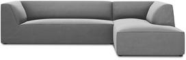 Kampinė sofa Micadoni Home Ruby 4 Seats, pilka sp., dešininė, 273 x 180 cm x 69 cm