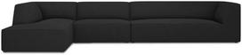 Kampinė sofa Micadoni Home Ruby 5 Seats, grafito sp., kairinė, 366 x 180 cm x 69 cm