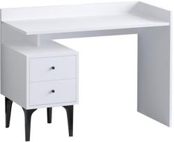 Rašomasis stalas su spintele Kalune Design Dow DEC0088, 100 cm x 45 cm, 80 cm, balta sp.