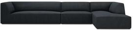 Kampinė sofa Micadoni Home Ruby 5 Seats, juoda sp., dešininė, 366 x 180 cm x 69 cm