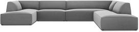 Kampinė sofa Micadoni Home Ruby Panoramic 7 Seats, pilka sp., dešininė, 366 x 273 cm x 69 cm
