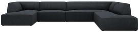 Kampinė sofa Micadoni Home Ruby Panoramic 7 Seats, juoda sp., dešininė, 366 x 273 cm x 69 cm