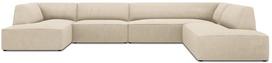 Kampinė sofa Micadoni Home Ruby Panoramic 7 Seats, šviesiai ruda sp., dešininė, 366 x 273 cm x 69 cm