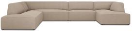 Kampinė sofa Micadoni Home Ruby Panoramic 7 Seats, šviesiai ruda sp., kairinė, 366 x 273 cm x 69 cm