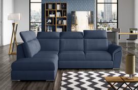 Kampinė sofa Loreto Solar 79, mėlyna sp., kairinė, 210 x 260 cm x 102 cm