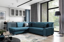 Kampinė sofa Bergen Monolith 77, mėlyna sp., kairinė, 208 x 250 cm x 87 cm