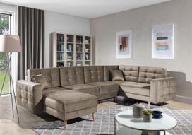 Kampinė sofa Asgard U Monolith 09, šviesiai ruda sp., 202 x 326 cm x 93 cm