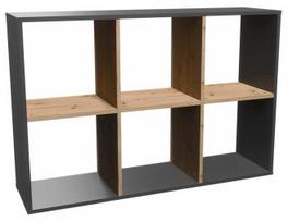 Pastatoma lentyna Malax 2x3, antracito sp./ąžuolo sp., 75 cm x 110 cm x 30 cm