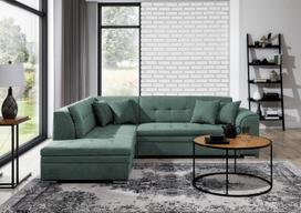 Kampinė sofa Pieretta Poco 100, žalia sp., kairinė, 205 x 260 cm x 80 cm