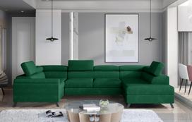 Kampinė sofa Escada Kronos 19, tamsiai žalia sp., dešininė, 200 x 330 cm x 98 cm