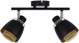 Šviestuvas lubų Candellux Lighting Aleksandria 92-13743, E14, 2 x 40 W, aukso sp./juoda sp., 10 x 7,5 cm