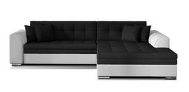 Kampinė sofa Sorento Sawana 14, Soft 17, balta sp./juoda sp., dešininė, 195 x 295 cm x 80 cm