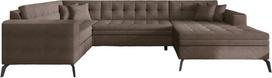 Kampinė sofa Montez Poco 22, ruda sp., dešininė, 180 x 340 cm x 93 cm