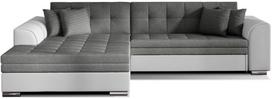 Kampinė sofa Sorento Sawana 05, Soft 17, balta sp./tamsiai pilka sp., kairinė, 195 x 295 cm x 80 cm